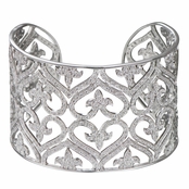 Berit's Vintage Heart CZ Cuff Bracelet
