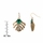 Bernadette's Elegant Simulated Emerald Leaf Inlay Dangle Earrings