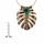 Bernadette's Elegant Simulated Emerald Leaf Inlay Pendant Necklace