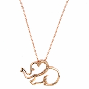 Blair's Rose Goldtone Elephant Charm Necklace