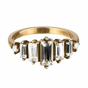 Blanche's Geometric Rhinestone Antique Gold Ring