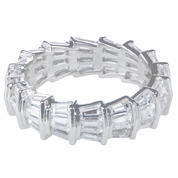 Brandy's Silver Plated Cubic Zirconia Eternity Ring Band