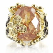 Brielle's Designer Style Cocktail Ring - Goldtone