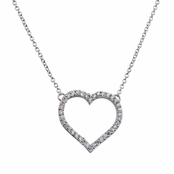 Byron's CZ Pave Heart Charm Necklace