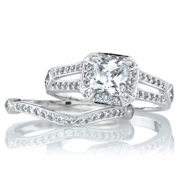 Cadence's Princess Cut CZ Wedding Ring Set