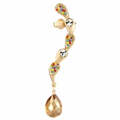 Cadencia's Goldtone and Champagne Briolette Ear Cuff