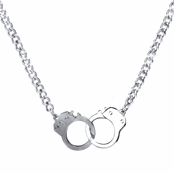 Silvertone Handcuff Necklace - Top Rated Handcuff Jewelry - 22 inches