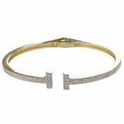 Caitlyn's Gold Plated Cubic Zirconia Bangle Bracelet