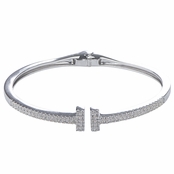 Caitlyn's Silver Plated Cubic Zirconia Bangle Bracelet