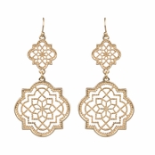 Caressa's Gold Filigree Cutout Dangle Earrings