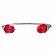 Carla's Red Stone Gold Cuff Bracelet