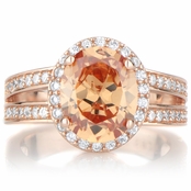 Carly's 2.5ct Rose Goldtone and Oval Champagne CZ Engagement Ring