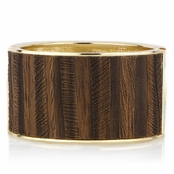 Cecily's Goldtone Faux Wood Bangle Bracelet