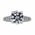 Diva 4 Carat Round Cut CZ Engagement Ring with Pave Band