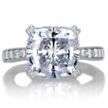 Radiant 5 carat Cushion Cut CZ Engagement Ring