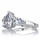 Pear Cut 3.5 TCW Three stone Silvertone Engagement Ring