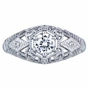 Gemma's 0.5 ct CZ and Silvertone Vintage Style Wedding Ring