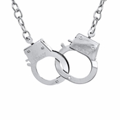 Criss' Large Silvertone Handcuff Necklace