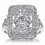 Chantilly's Art Deco CZ Right Hand Ring