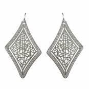 Chiara's Silver Diamond Cut out Earrings