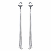 Clovers Silver Ball Fringe Drop Earrings
