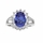 Royal Style Engagement Ring Silvertone - Light Blue CZ