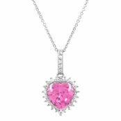 Darling's Pink Heart Shaped Pendant Necklace