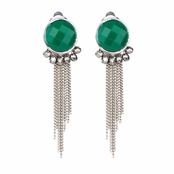 Deirdre's Green Stone Clip-on Earrings