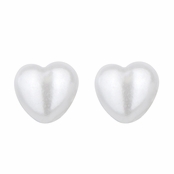 Della's Simulated Pearl Heart Shaped Magnetic Stud Earrings