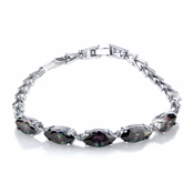 Demi's  7in Marquise Cut Multi-Color CZ Link Bracelet
