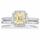 Devon's 1.5 CT Asscher Cut Canary CZ Wedding Ring Set