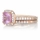 Devon's Pink Asscher Cut CZ Wedding Ring Set - Rose Goldtone
