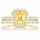 Devon's Goldtone Canary CZ Wedding Ring Set