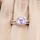 Devon's Pink Asscher Cut CZ Wedding Ring Set - Rose Goldtone