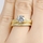 Dianna's Goldtone Pave CZ Wedding Ring Set