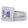Diona's Princess Cut Purple CZ Wedding Ring Set