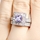 Diona's Princess Cut Purple CZ Wedding Ring Set