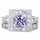 Diona's Princess Cut Purple CZ Wedding Ring Set