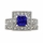 Diona's Princess Cut Blue CZ Wedding Ring Set