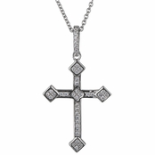 Ebony's Cubic Zirconia Cross Pendant Necklace