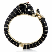 Effie's Black Goldtone Elephant Bangle Bracelet