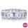 Ellie's Silvertone Emerald Cut CZ Eternity Ring