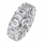 Ellie's Silvertone Emerald Cut CZ Eternity Ring