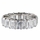 Ellie's Silvertone Emerald Cut CZ Eternity Ring