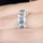 Ellie's Silvertone Emerald Cut CZ Eternity Ring