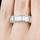 Ellie's Silvertone Emerald Cut CZ Eternity Ring