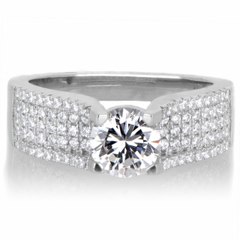 Emiliya's 5 Row CZ and Silvertone Engagement Ring