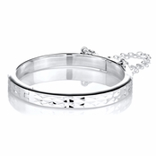 Emma's Hammered Silvertone Baby Bangle Bracelet - 46 mm