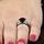 Enya's Black CZ Triple Row Wedding Ring Set