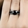 Enya's Black CZ Triple Row Wedding Ring Set